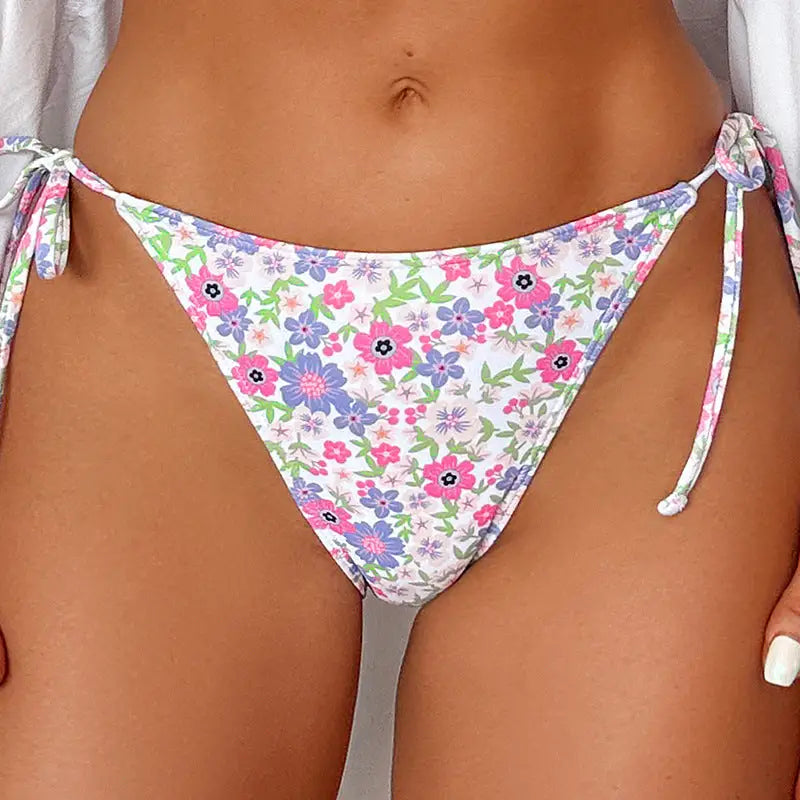 Sexy Tube Top Floral Print Bikini - Bikinis