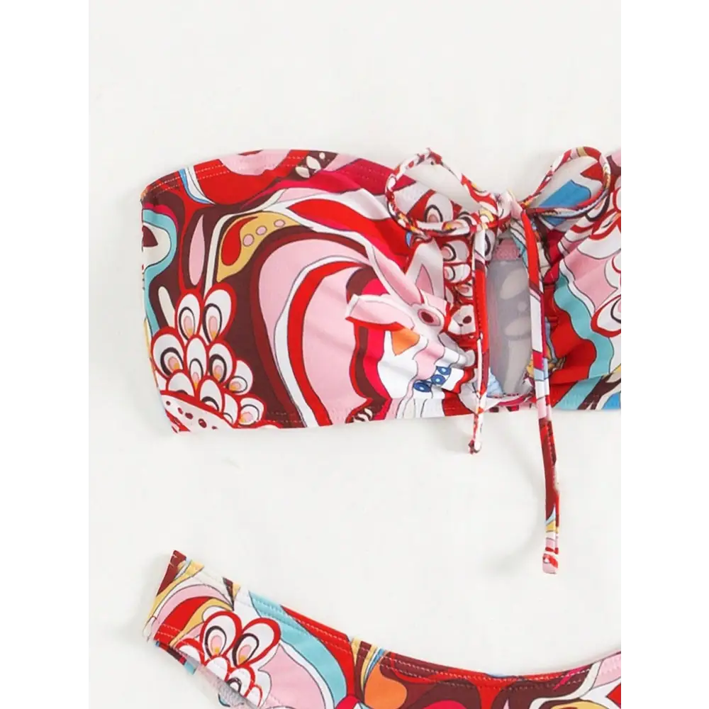 Sexy Tube Top Print Bikini - Bikinis