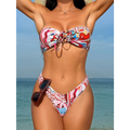 Sexy Tube Top Print Bikini - XS / Pink - Bikinis