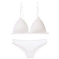 Sexy Wireless Push-up Thin French Front Buckle Bra Set - S / White - Panty Sets