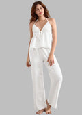 Simple Loose Comfortable Pants Pajamas Set - S / White - Loungewear Sleepwear