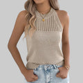 Sleeveless Knitwear Top - S / Khaki - Tank Tops & Camis