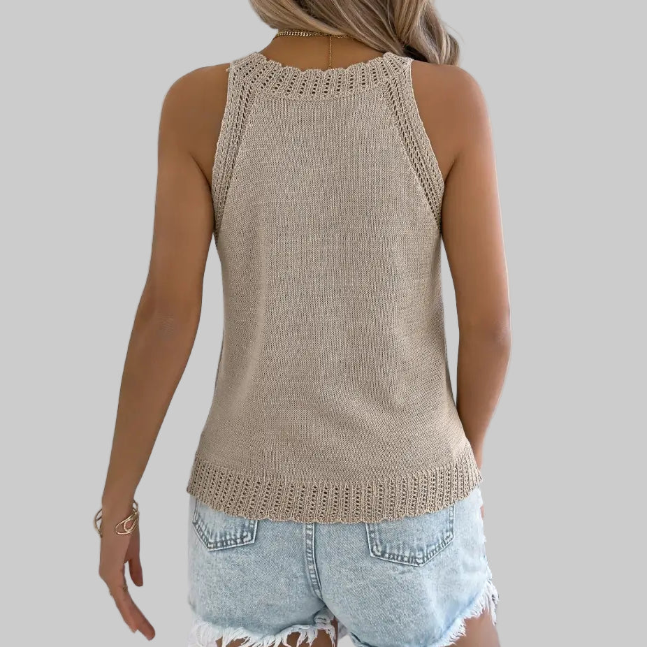 Sleeveless Knitwear Top - Tank Tops & Camis