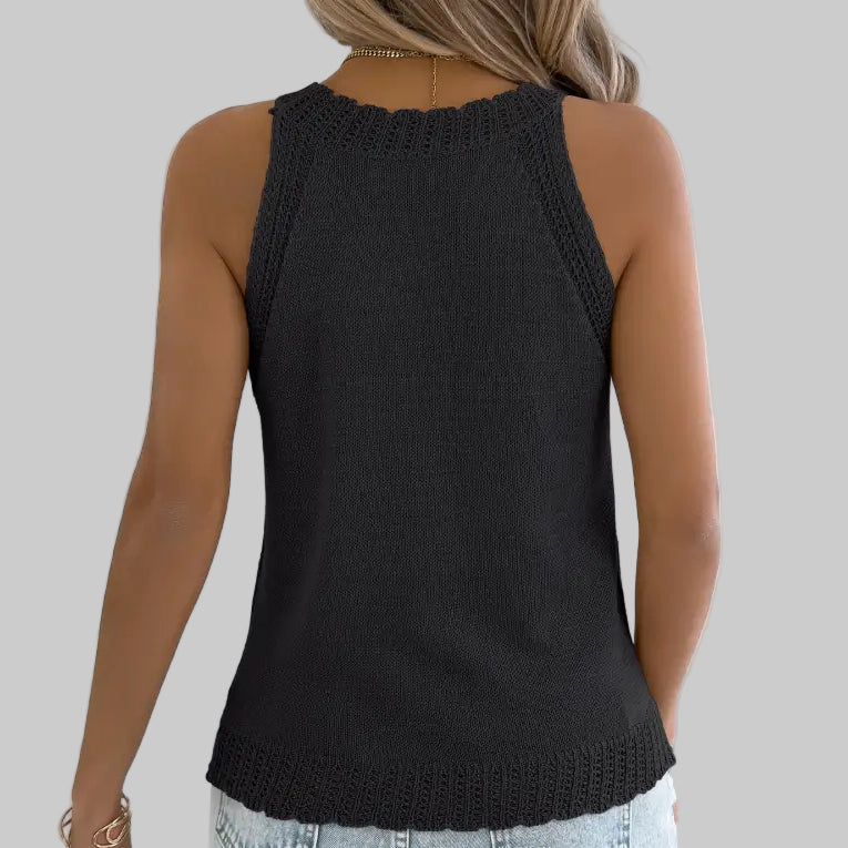 Sleeveless Knitwear Top - Tank Tops & Camis