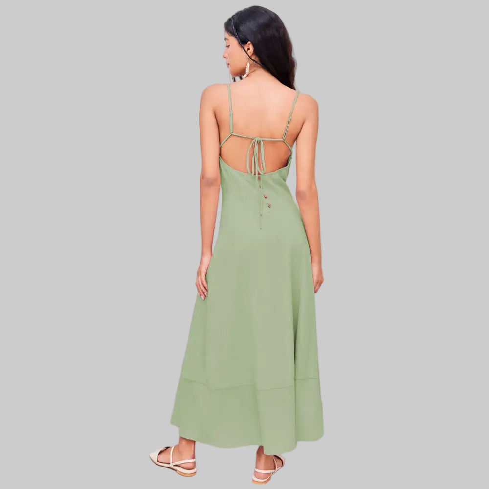 Slimming A-Line Dress - Dresses