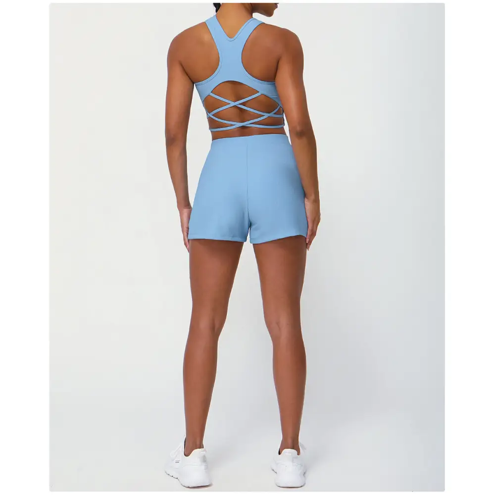 Sports Drawstring Shorts Pocket Yoga Fitness Suit - Activewear