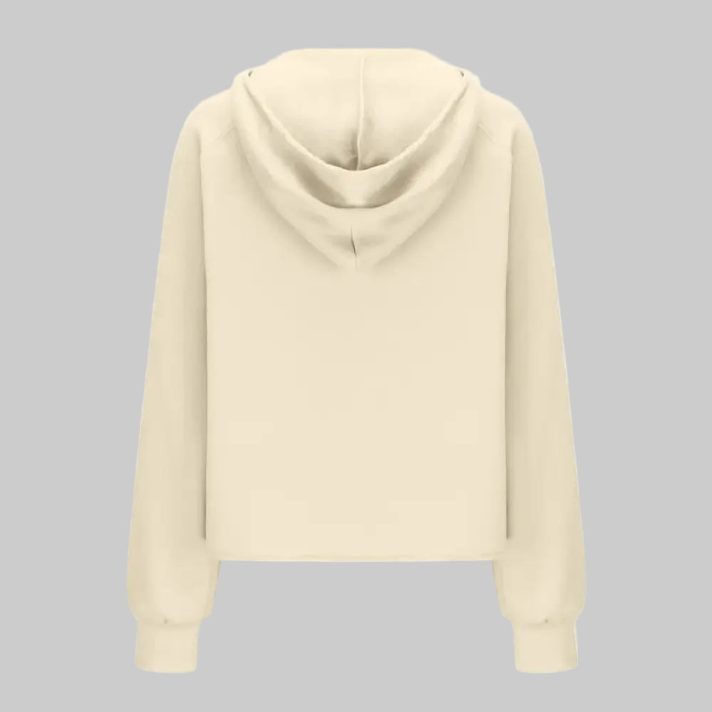 Sports Half Zipper Loose Short Fleece Lined Pullover Sweatshirt - Sweatshirts & Hoodies