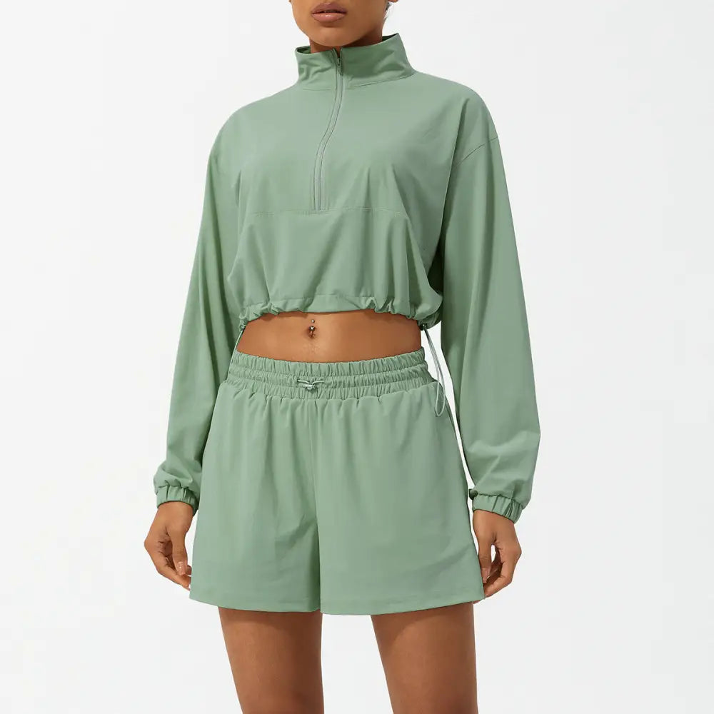 Sports Long Sleeved Quick Drying Suit - M / Goat Green - Activewear