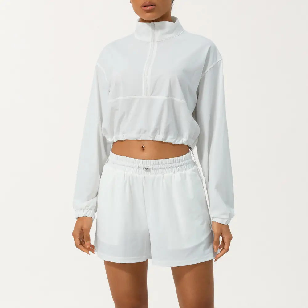 Sports Long Sleeved Quick Drying Suit - M / White - Activewear
