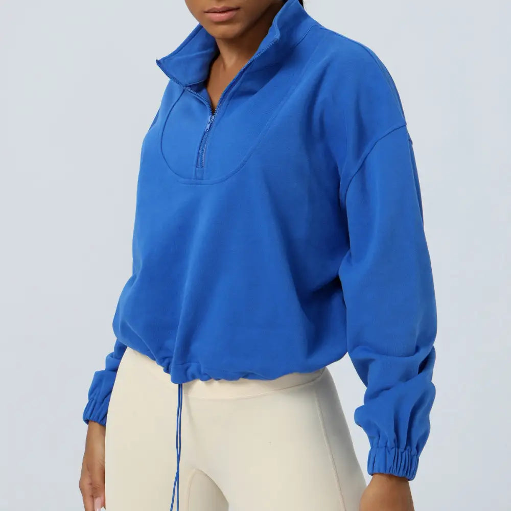 Sports Running Half Zipper Sweatshirt - S / Klein Blue - Activewear