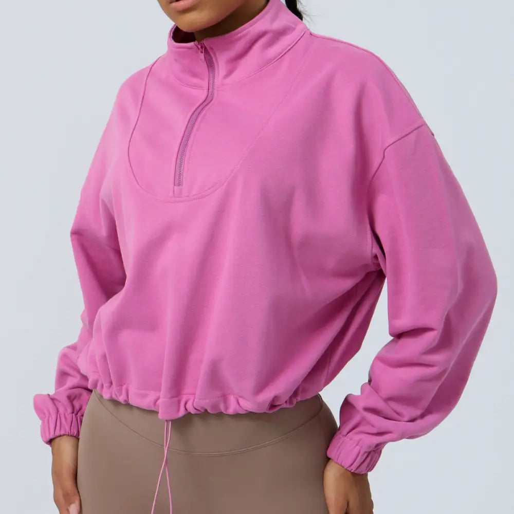 Sports Running Half Zipper Sweatshirt - S / Taro Purple - Activewear