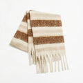 Stripe Thickened Scarf - One Size / Brown stripes - Scarves