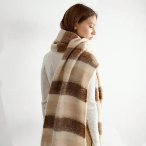 Stripe Thickened Scarf - Scarves