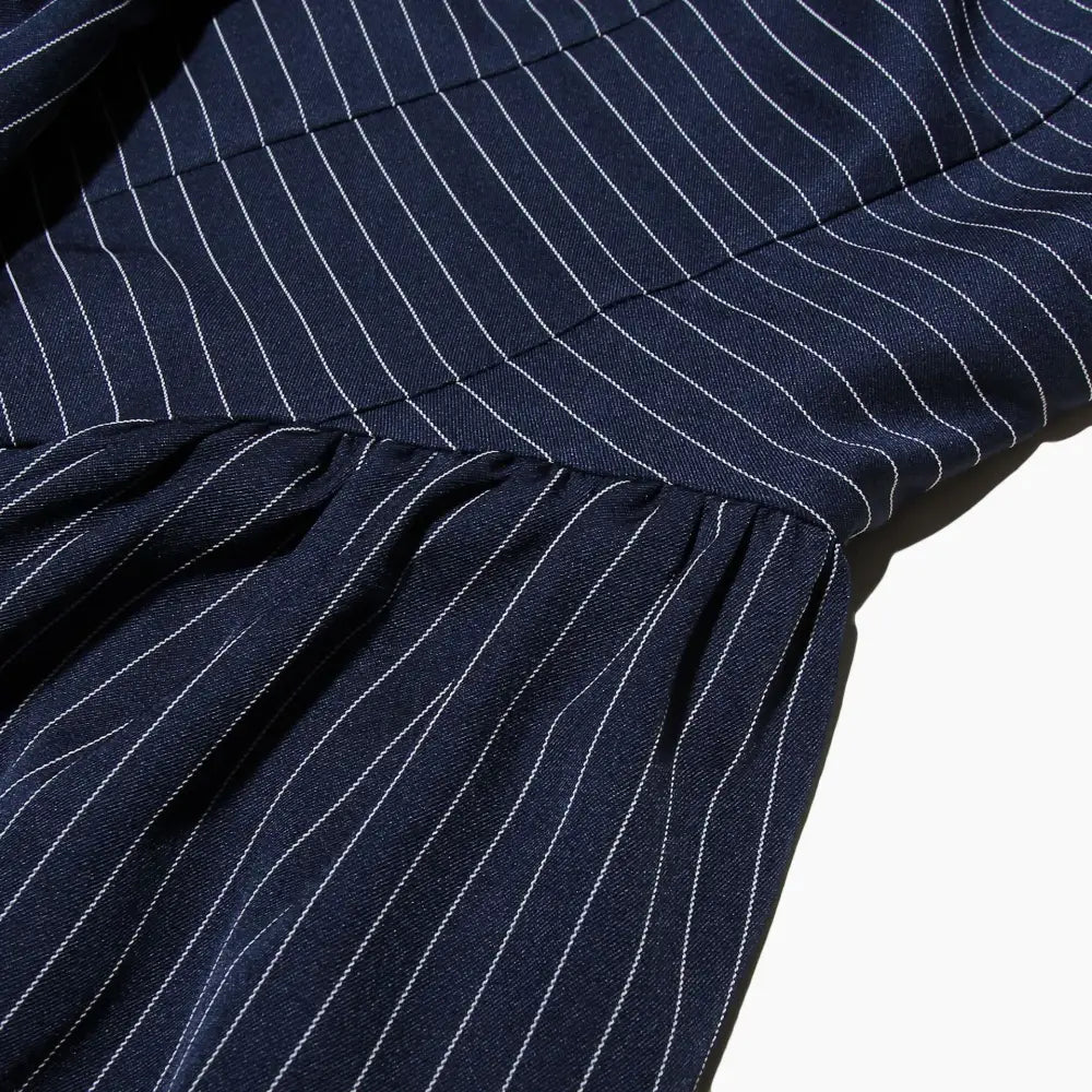 Striped Halter Fitted Waist Backless Dress - Dresses
