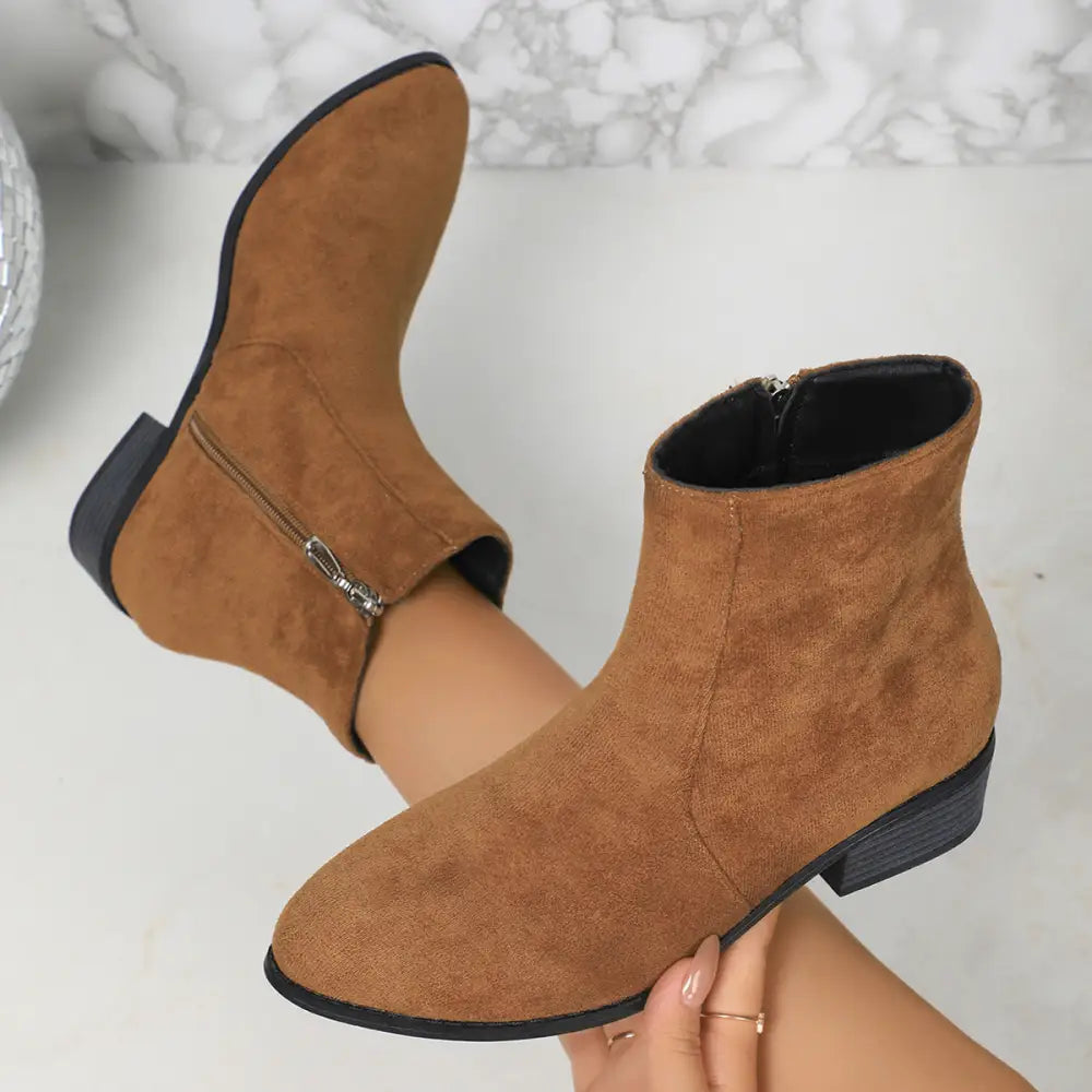 Suede Ankle Boots - Shoes