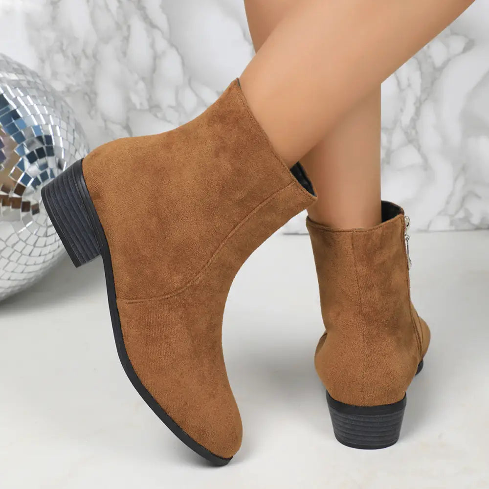 Suede Ankle Boots - Shoes
