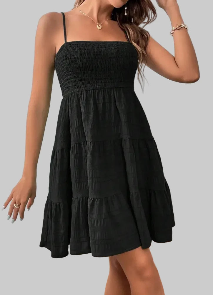 Summer Textured Dress - S / Black - Dresses