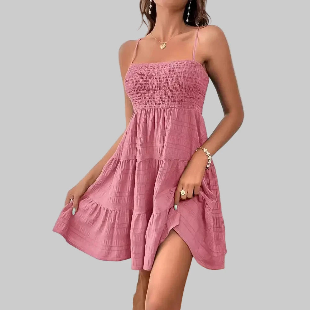 Summer Textured Dress - S / Khaki - Dresses
