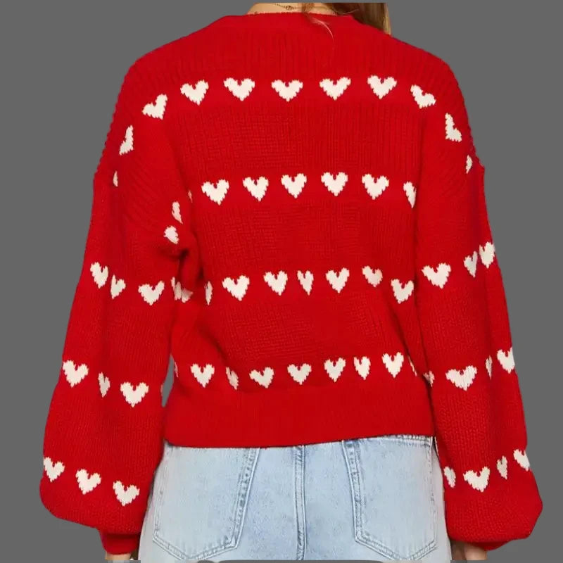 Sweet Cute Love Heart Sweater - Sweaters & Cardigans