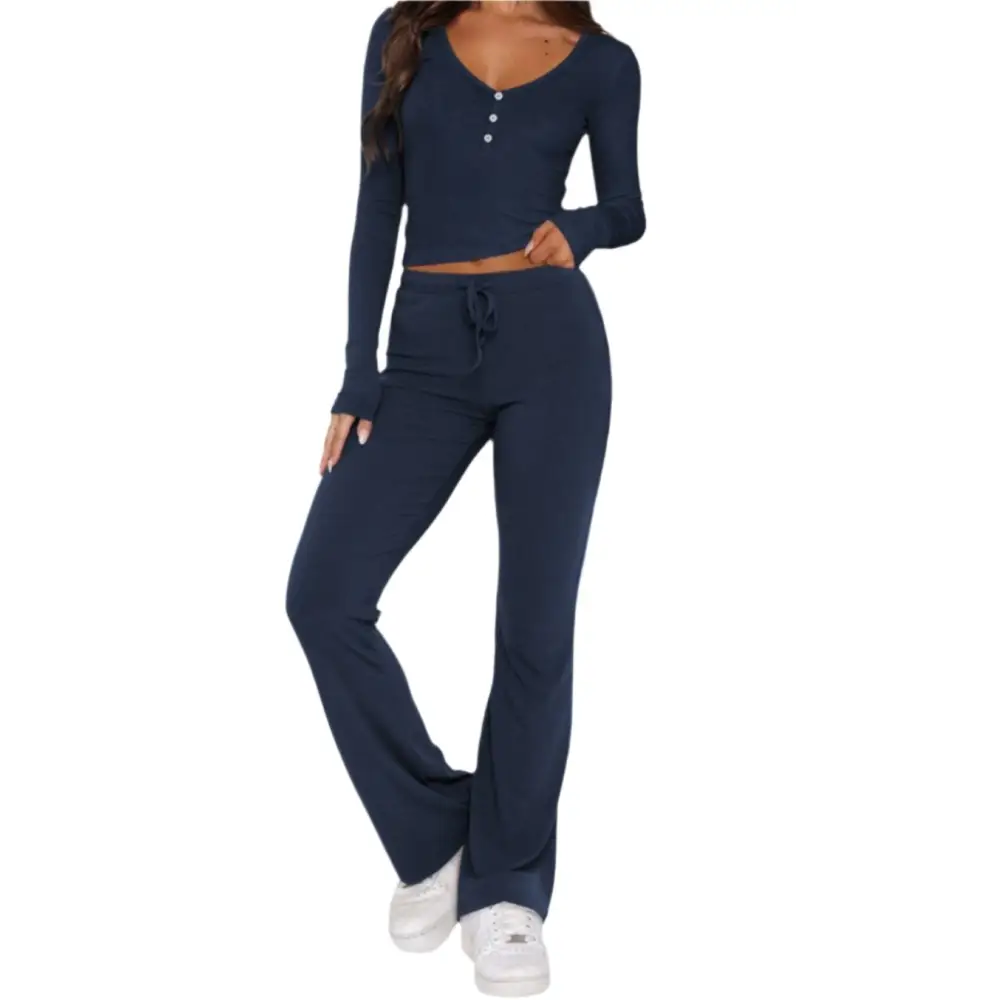 Sweet Spicy Long Sleeved Two-Piece Set - Outfit Sets