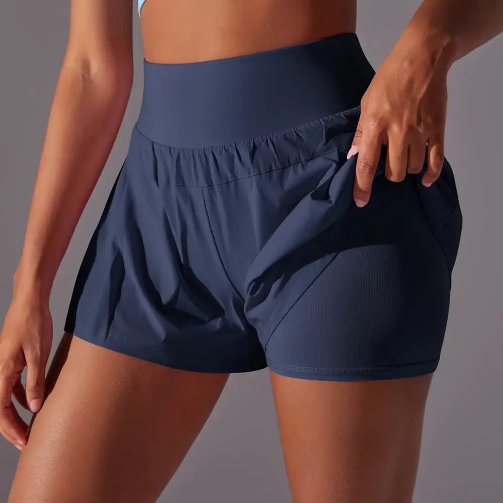 Tennis Waist Tight Slimming Leggings Running Fitness Sports Shorts - Activewear