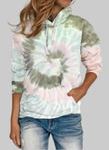 Tie Dye Printed Sweatshirt Long Sleeve Hoodie - S / Khaki - Sweatshirts & Hoodies