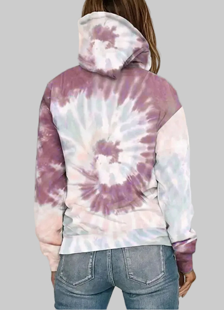 Tie Dye Printed Sweatshirt Long Sleeve Hoodie - Sweatshirts & Hoodies