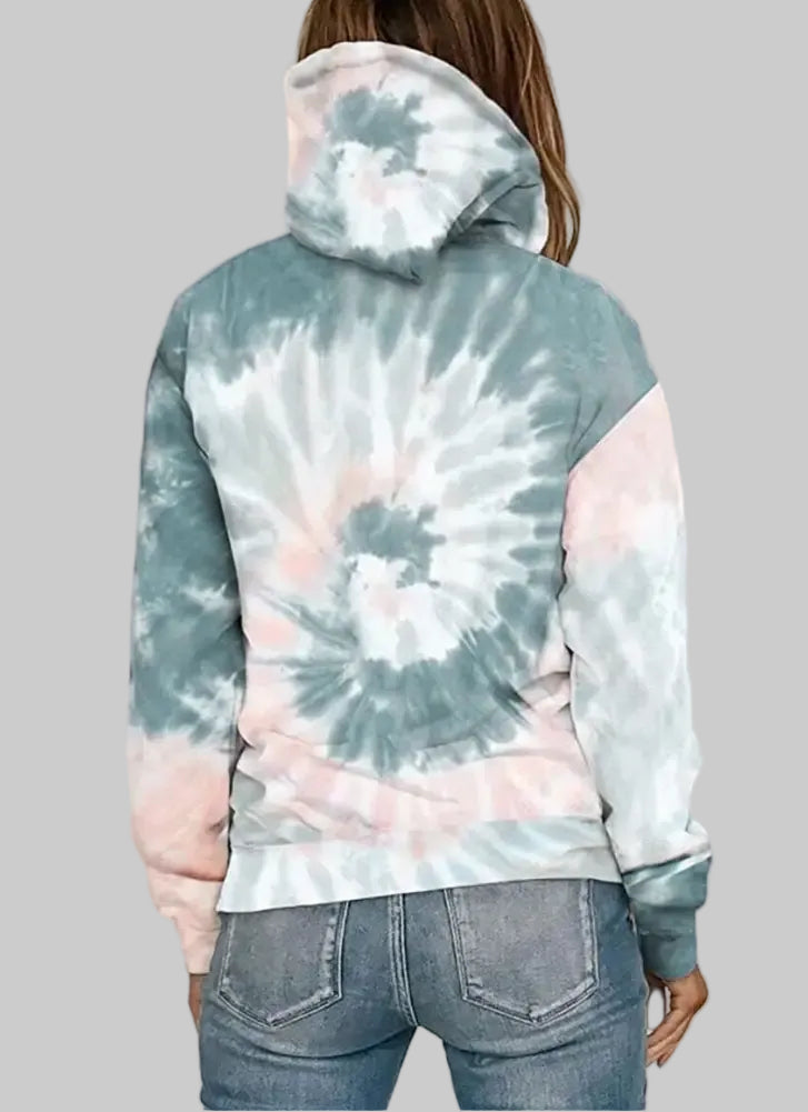 Tie Dye Printed Sweatshirt Long Sleeve Hoodie - Sweatshirts & Hoodies