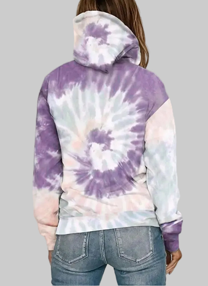 Tie Dye Printed Sweatshirt Long Sleeve Hoodie - Sweatshirts & Hoodies