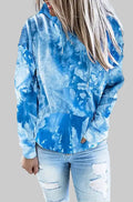Tie Dyed Printed Hoodie - S / Blue - Sweatshirts & Hoodies