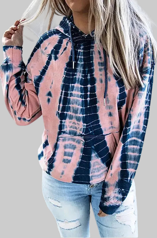 Tie Dyed Printed Hoodie - S / Pink - Sweatshirts & Hoodies