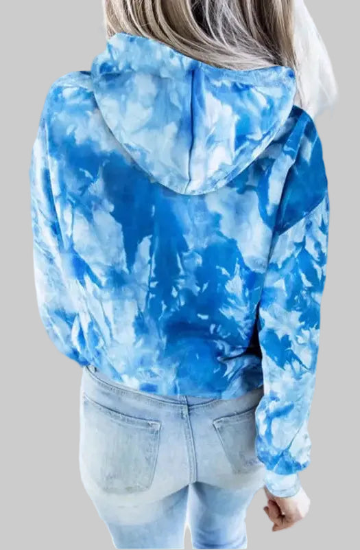 Tie Dyed Printed Hoodie - Sweatshirts & Hoodies