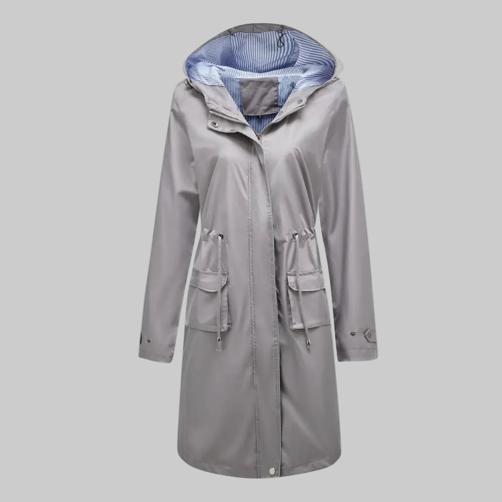 Trench Waterproof Hooded Striped Lining Coat - Outerwear