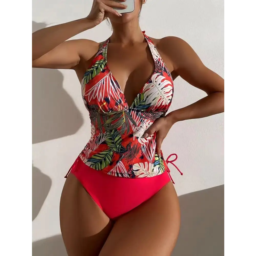 Tropical Tankini - S / Red