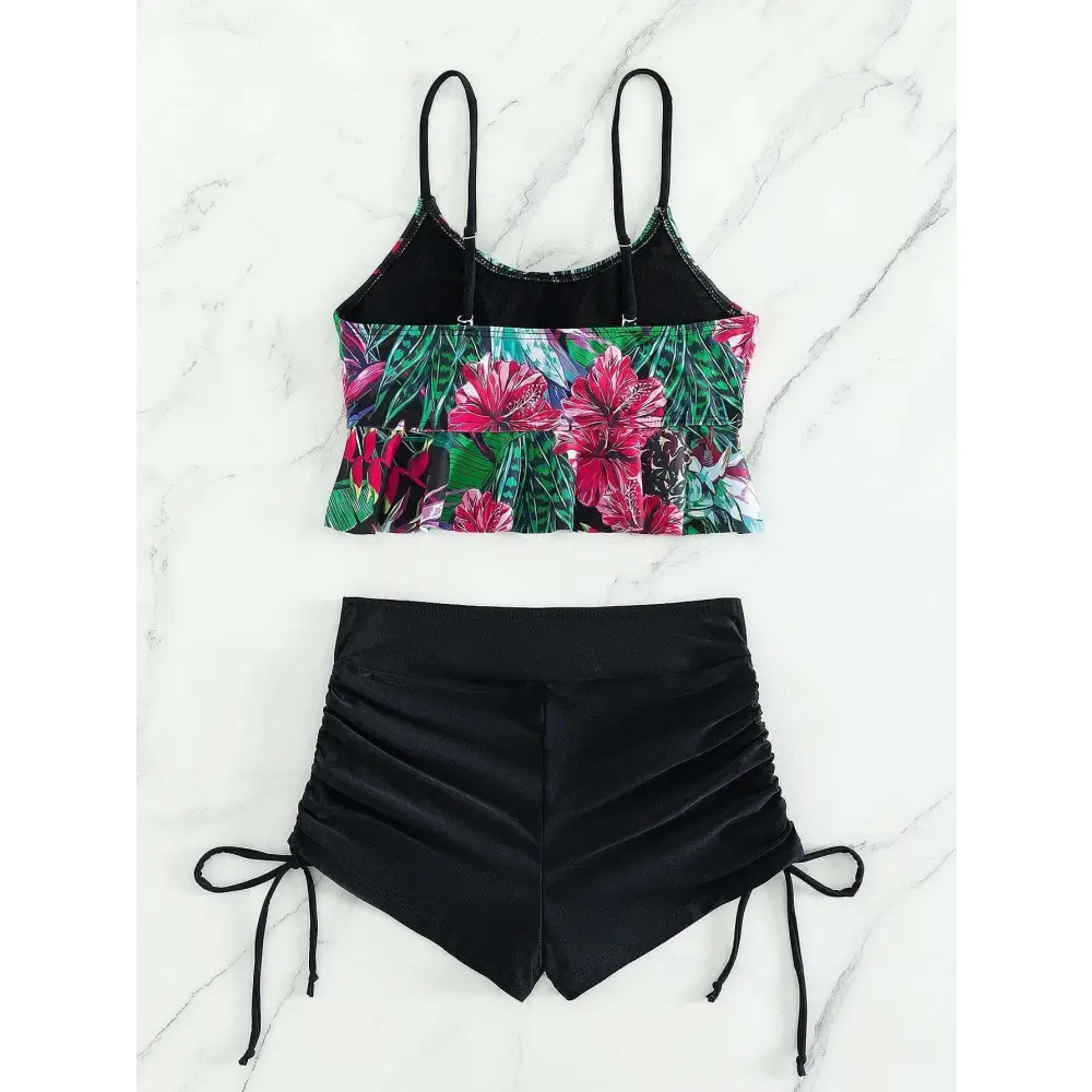 Two-Piece Printed Tankini Swimsuit