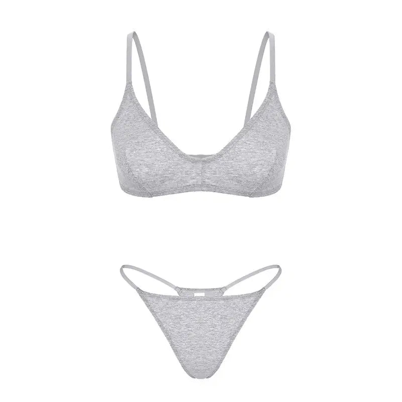 Ultra Soft Breathable Underwired Sports Type Bra Set - S / Gray - Panty Sets