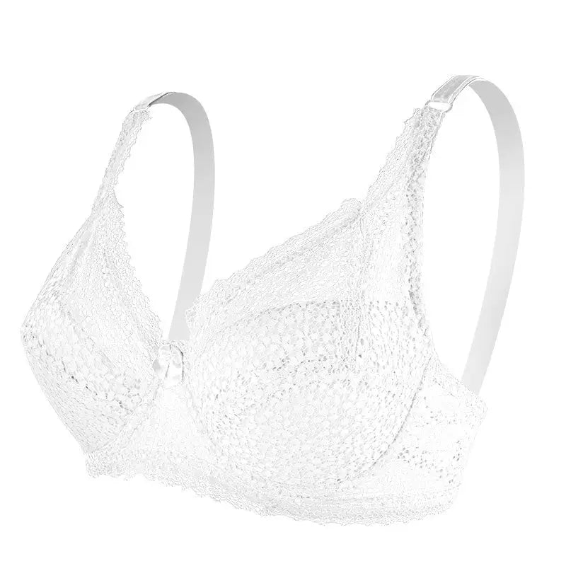 Underwear Adjustable Lace Steel Ring Bra - 36/80C / White - Bras