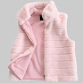 Vest Faux Fur Stand Collar Artificial Coat - S / Pink - Outerwear