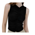 Vest Pleated Design Pilates Yoga Sports Top - S / Black - Activewear