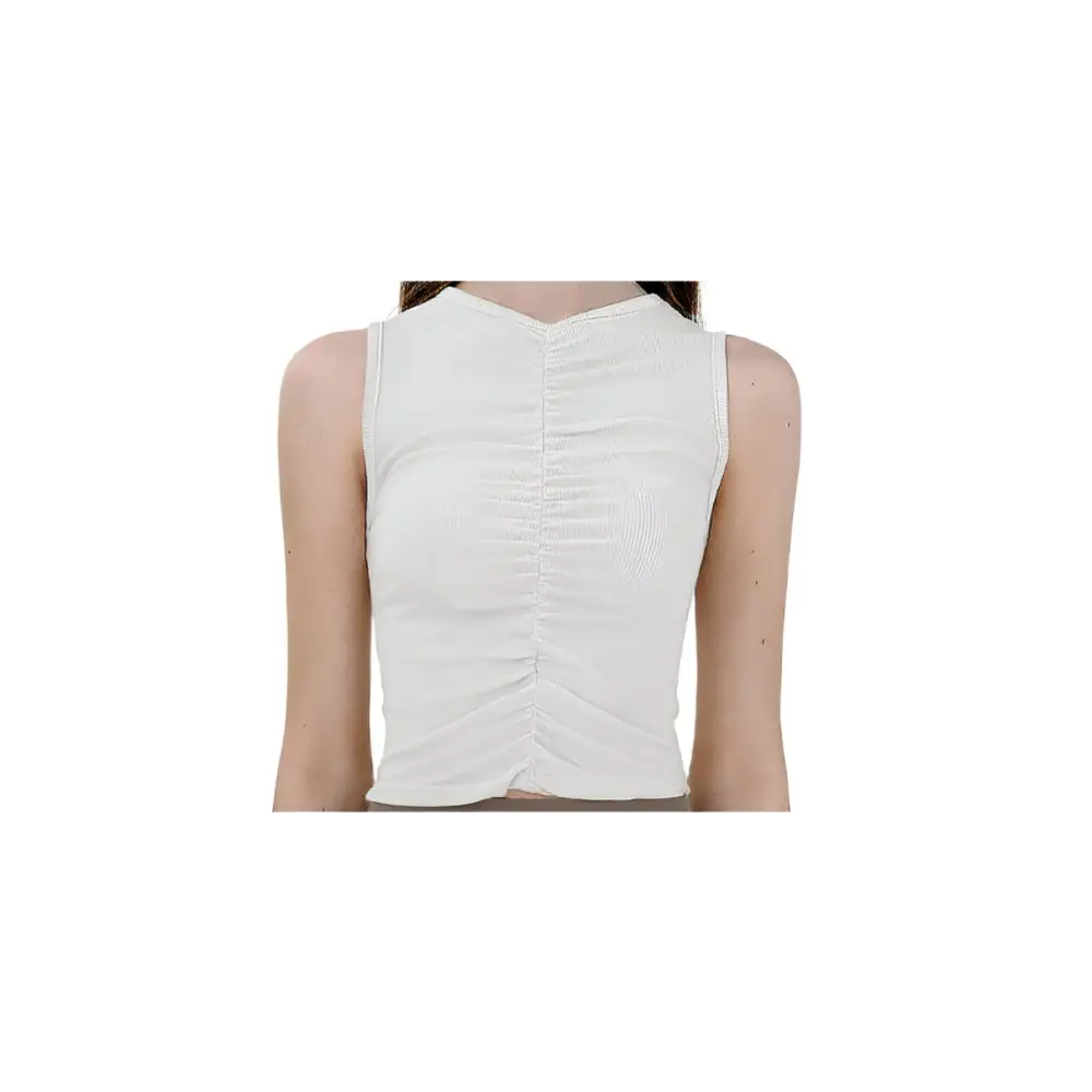 Vest Pleated Design Pilates Yoga Sports Top - S / White - Activewear