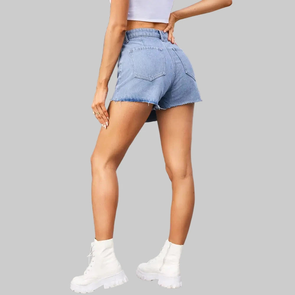 Washed Denim Culottes Skort - Skirts