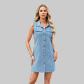 Washed Denim Dress - S / Blue - Dresses