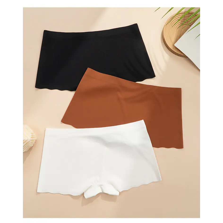Wave Floral Seamless Cotton Crotch Breathable Skin-Friendly Mid-Waist Boxer Shorts - Pantyhose