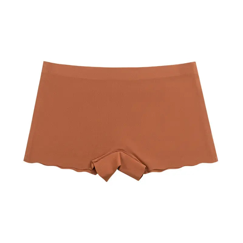 Wave Floral Seamless Cotton Crotch Breathable Skin-Friendly Mid-Waist Boxer Shorts - XS / Brown - Pantyhose