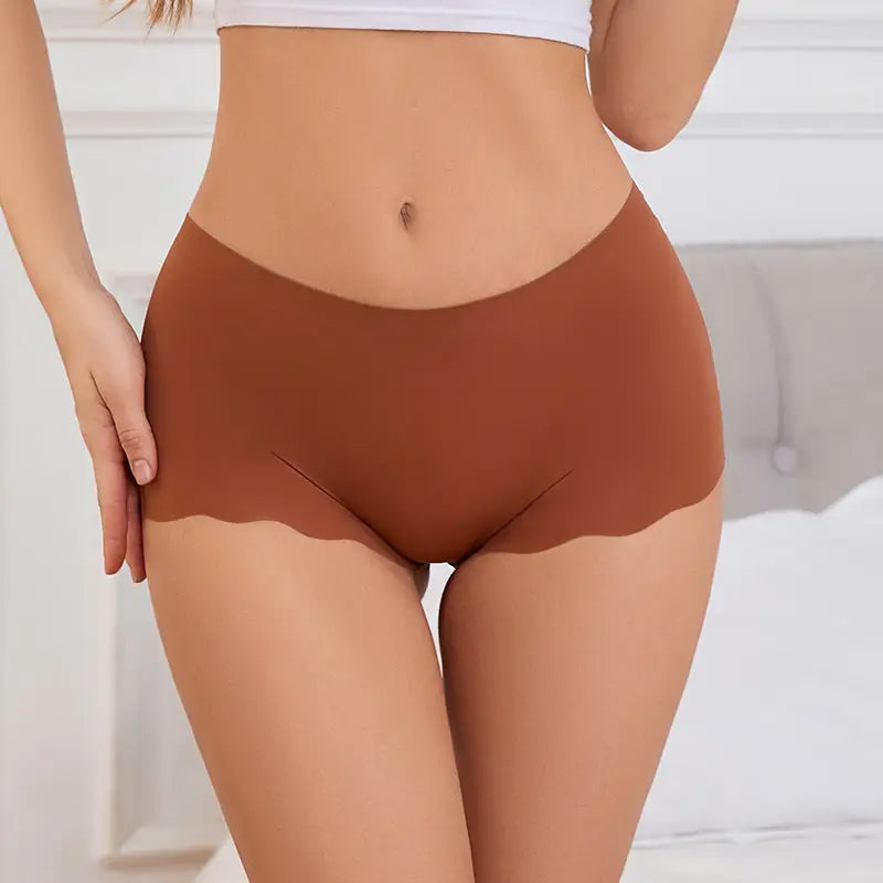 Wave Floral Seamless Cotton Crotch Breathable Skin-Friendly Mid-Waist Boxer Shorts - Pantyhose