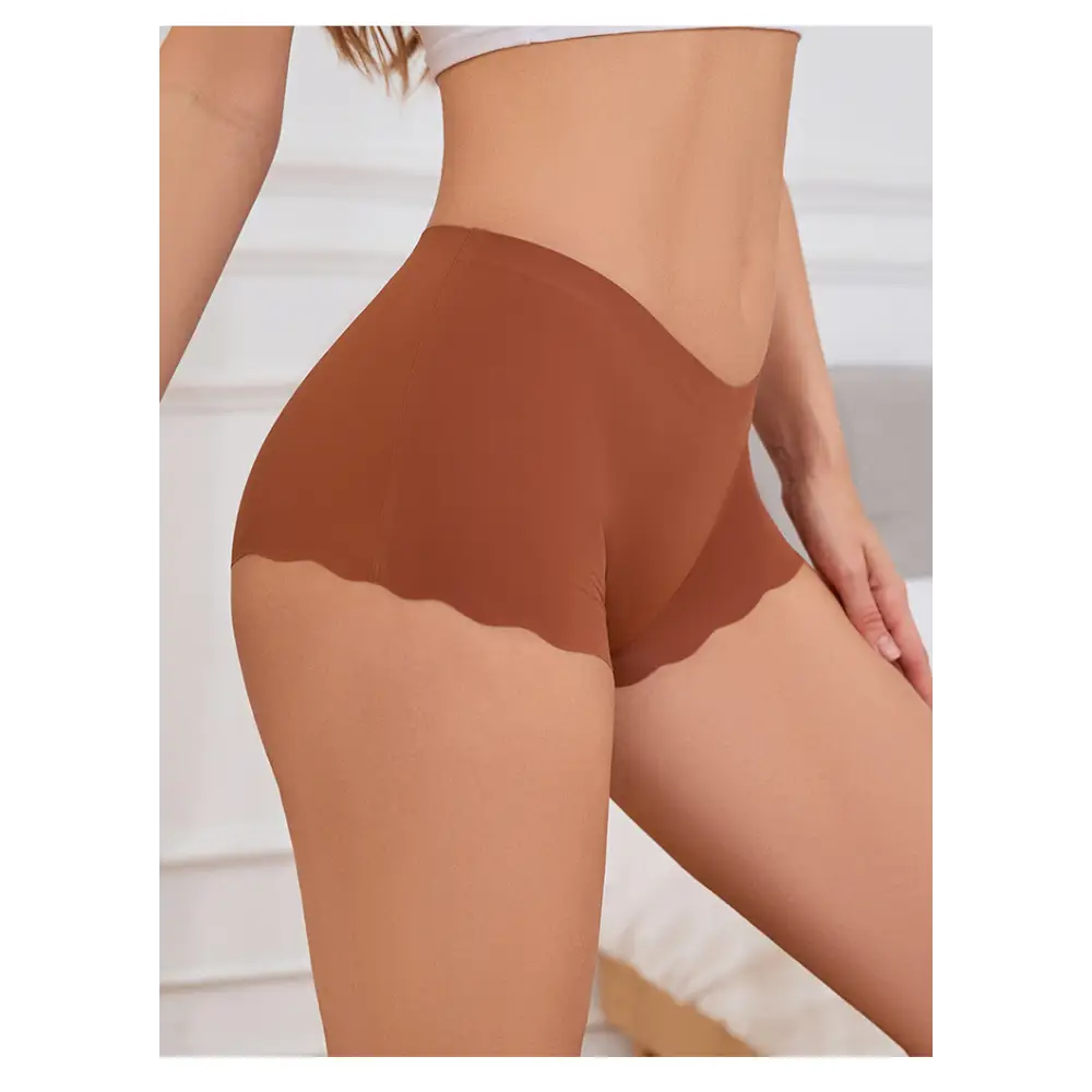 Wave Floral Seamless Cotton Crotch Breathable Skin-Friendly Mid-Waist Boxer Shorts - Pantyhose