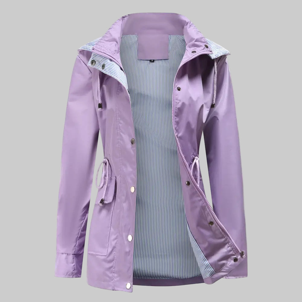 Windbreaker Striped Inner Coat - S / Lavender Purple - Outerwear