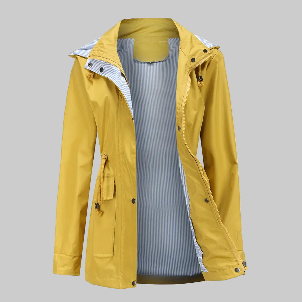 Windbreaker Striped Inner Coat - S / Mustard Yellow - Outerwear