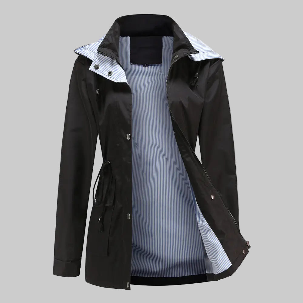 Windbreaker Striped Inner Coat - S / Very black night - Outerwear