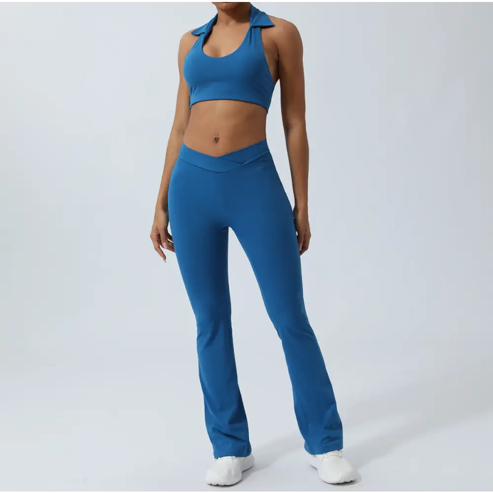 Yoga Back Hip Lifting Sports Fitness Suit - S / Navy Blue Trousers - Activewear